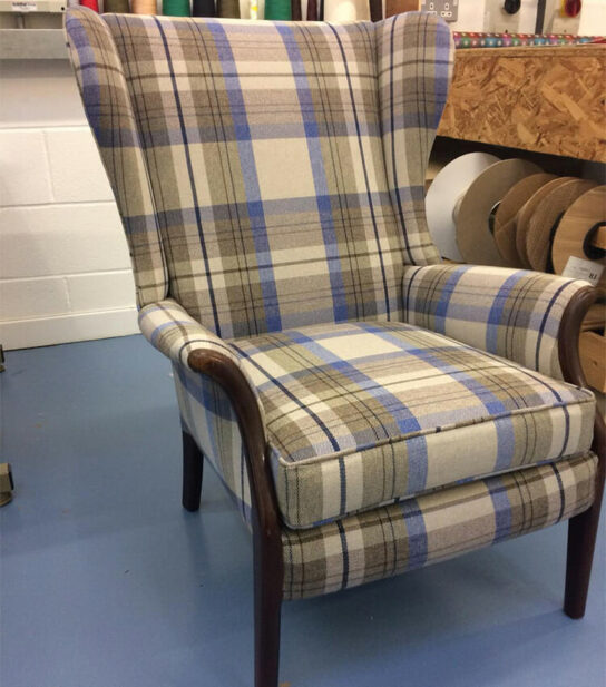 Parker Knoll Chair Recovered In Tartan