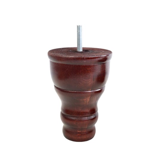 Turned Wooden Foot 90mm diameter x 125mm- Mahogany Finish