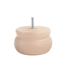 Shaped Wooden Bun Foot 125mm diameter x 80mm- Raw Finish