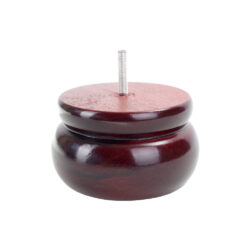 Shaped Wooden Bun Foot 125mm diameter x 80mm- Mahogany Finish