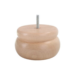 Shaped Wooden Bun Foot 125mm diameter x 80mm - Natural Finish