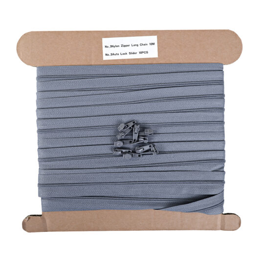 No.3 Grey continuous zip